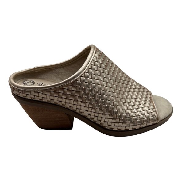 Bella Vita Size 6WW  Woven Peep-Toe Mules Wooden Block Heels For Women - Picture 3 of 12